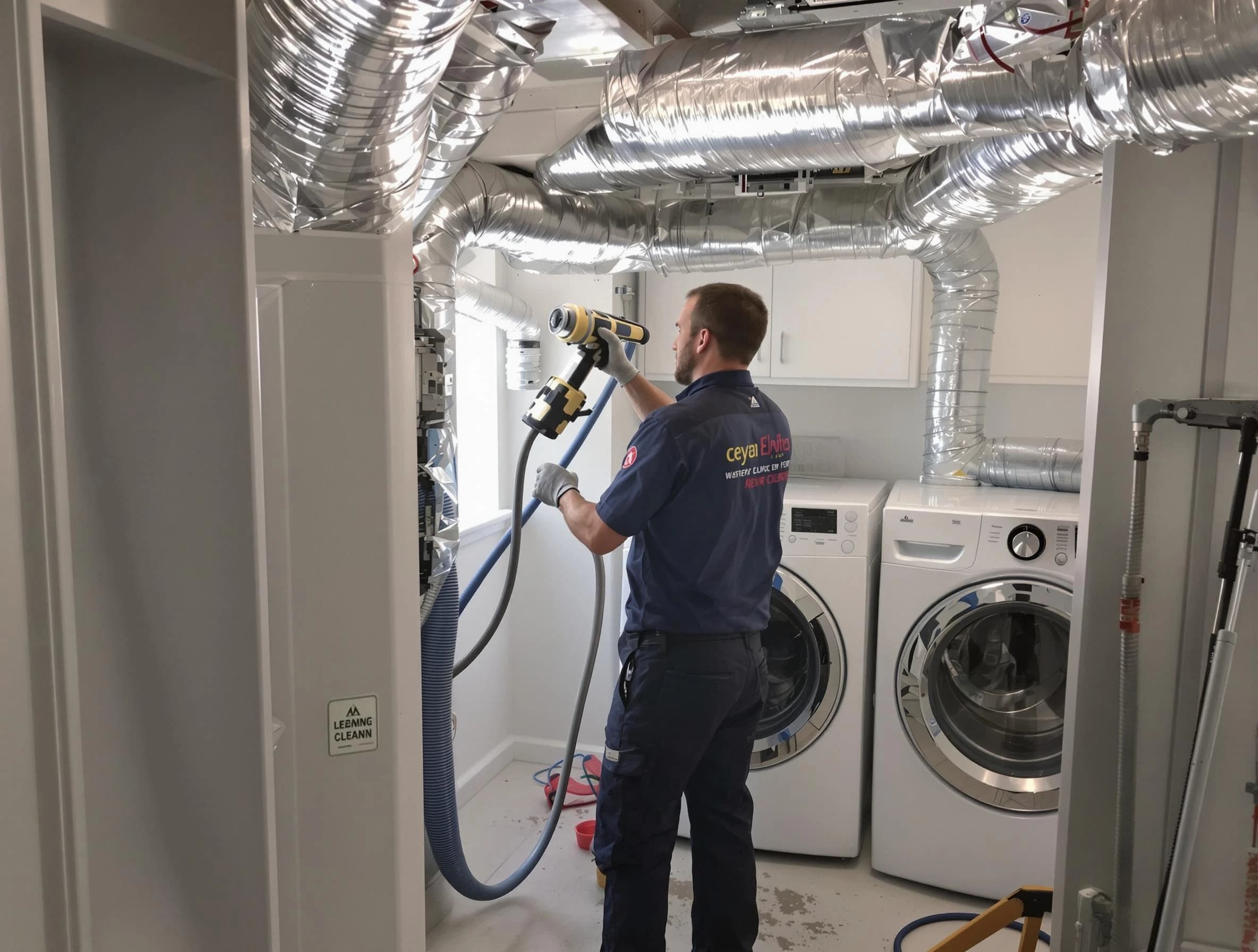 Oakmont Dryer Vent Cleaning specialist using advanced equipment for thorough duct cleaning in Oakmont