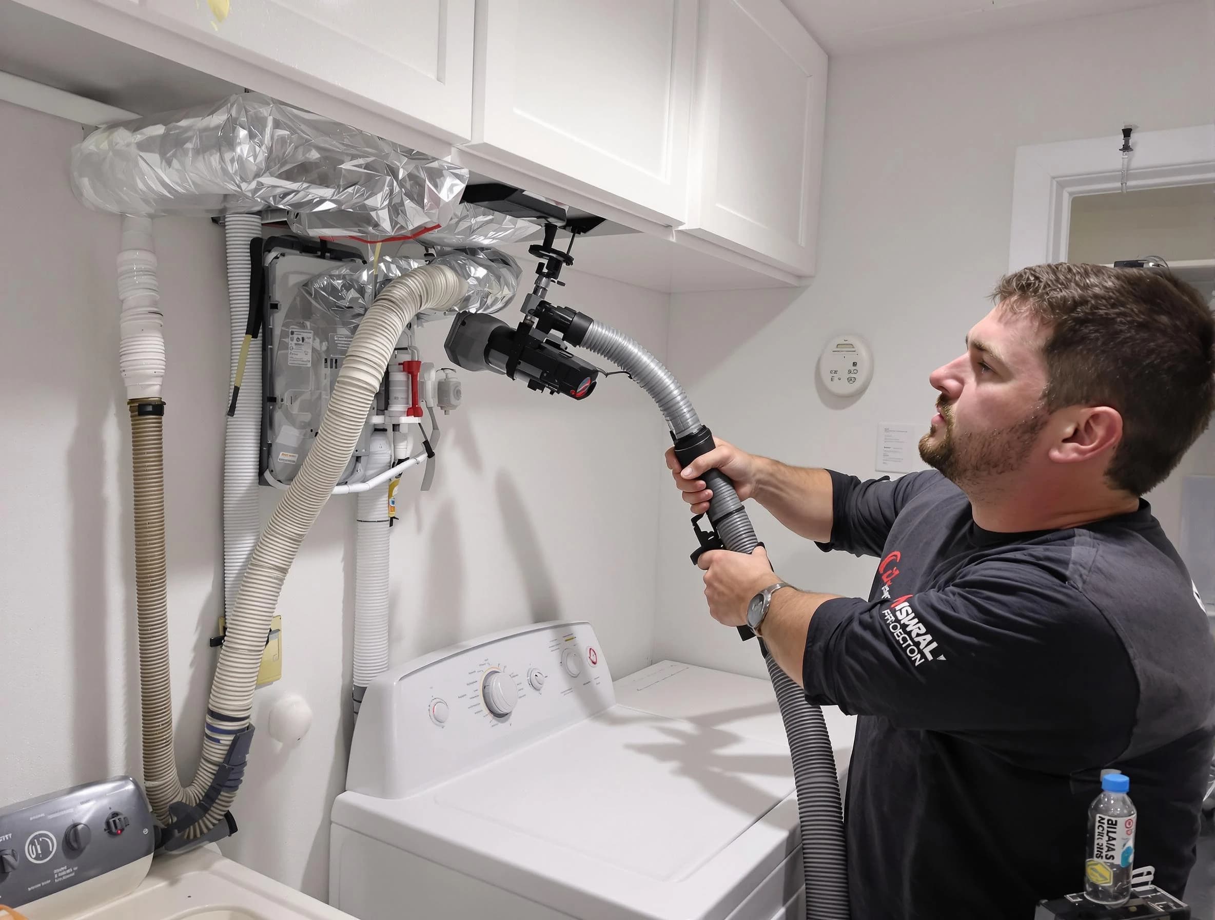 Oakmont Dryer Vent Cleaning certified technician performing safety-focused gas dryer vent cleaning in Oakmont
