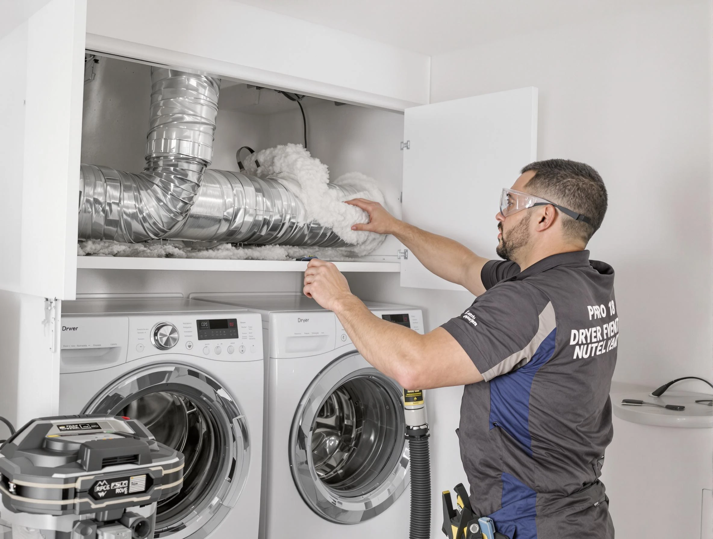 Oakmont Dryer Vent Cleaning certified technician performing specialized gas dryer vent cleaning in Oakmont
